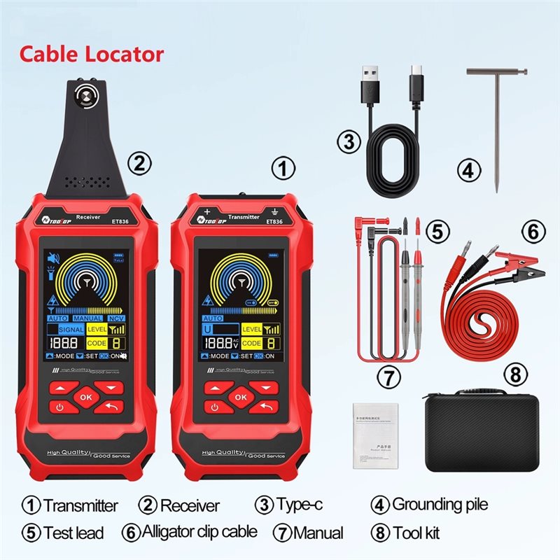 جهاز AA51 TOOLTOP ET836 لتحديد - مراجعة Underground Cable Detector وسعره