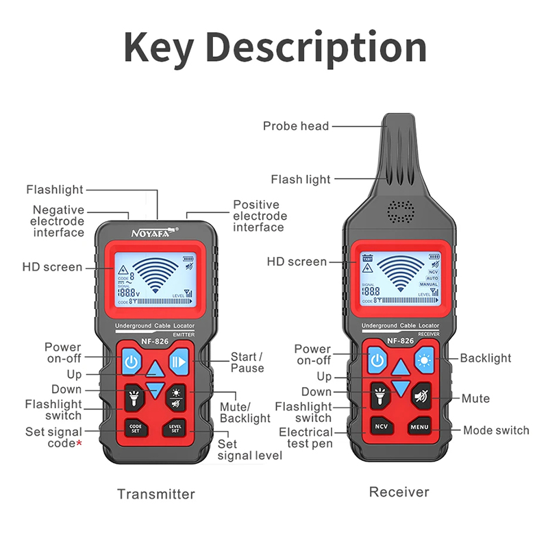 Noyafa NF-826 سلك المقتفي كابل - مراجعة Underground Cable Detector وسعره